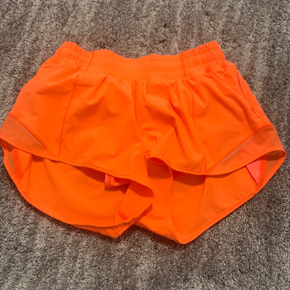 Lululemon neon orange hottie hot shorts